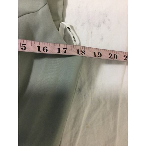 FORMAL SZ 8 M grey ruffle corset lace up hi low vneck faux wrap dress NEW B132 - Picture 6 of 9